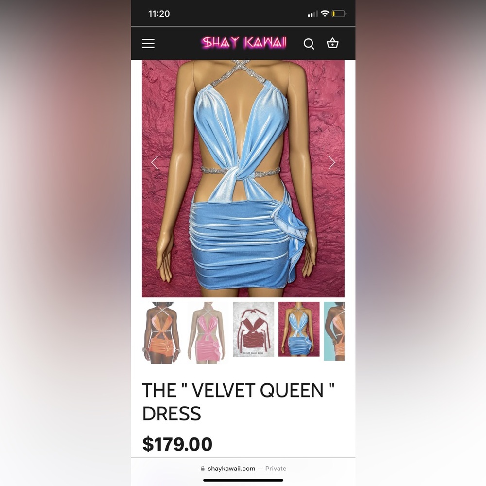 White velvet cut out dress from Shay Kawaii